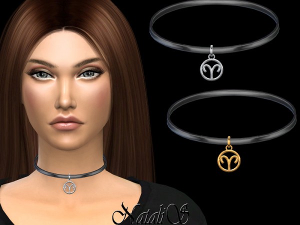  The Sims Resource: Aries pendant choker by NataliS