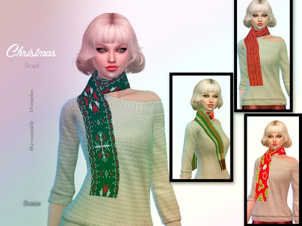  The Sims Resource: Christmas Scarf by Suzue