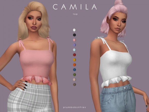  The Sims Resource: CAMILA  top by Plumbobs n Fries