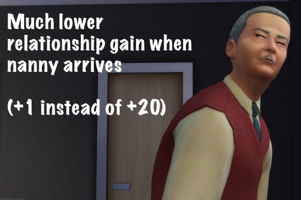  Mod The Sims: Much lower relationship gain when nanny arrives by szielins