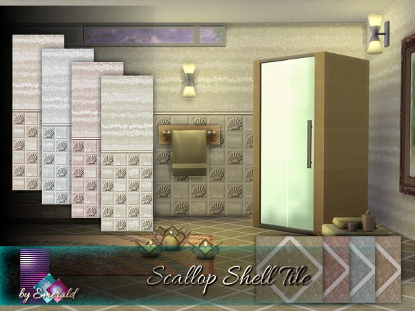  The Sims Resource: Scallop Shell Tile by emerald