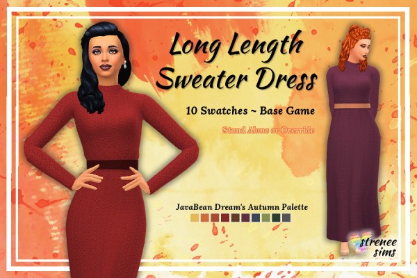  Strenee sims: Long Length Sweater Dress