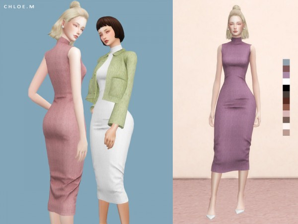  The Sims Resource: Knit Dress by ChloeMMM