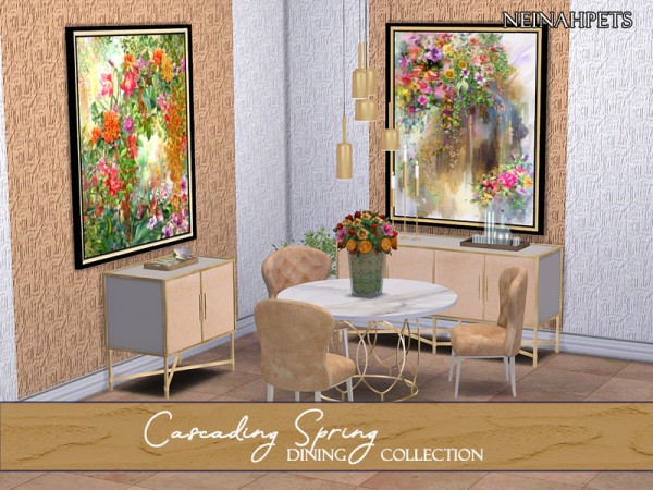  The Sims Resource: Cascading Spring Dining Collection by neinahpets
