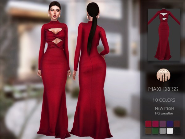 The Sims Resource: Maxi Dress BD146 by busra tr