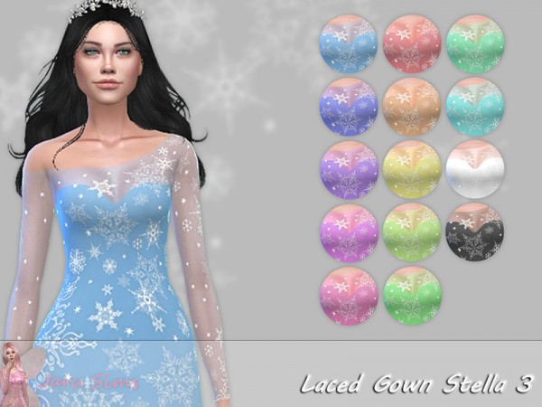  The Sims Resource: Laced Gown Stella 3 by Jaru Sims