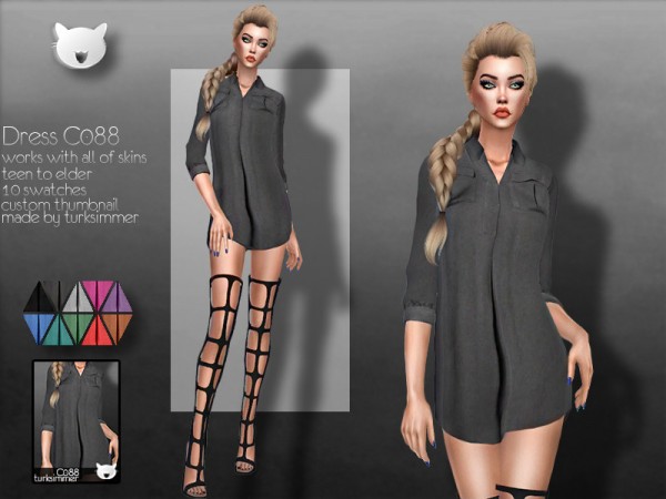  The Sims Resource: Dress C088 by turksimmer
