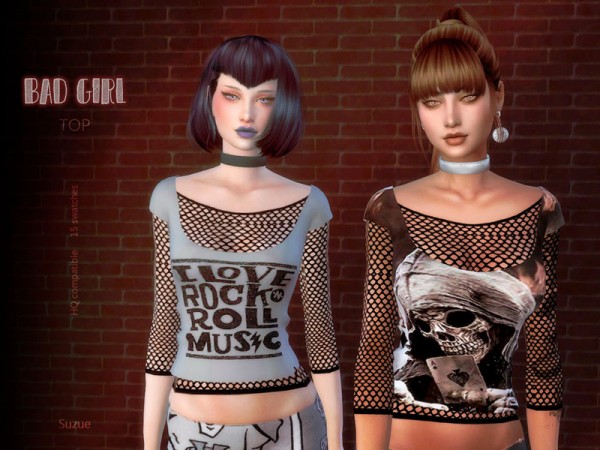  The Sims Resource: Bad Girl Top by Suzue