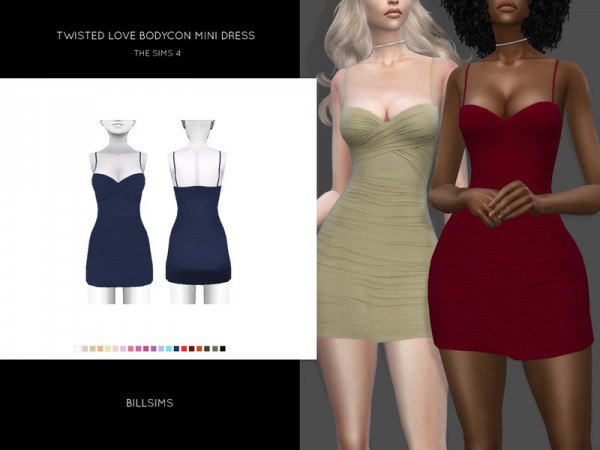  The Sims Resource: Twisted Love Bodycon Mini Dress by Bill Sims