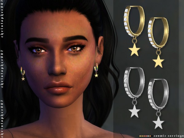  The Sims Resource: Cosmic Earrings by Christopher067