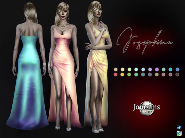  The Sims Resource: Josephina silky dress by jomsims