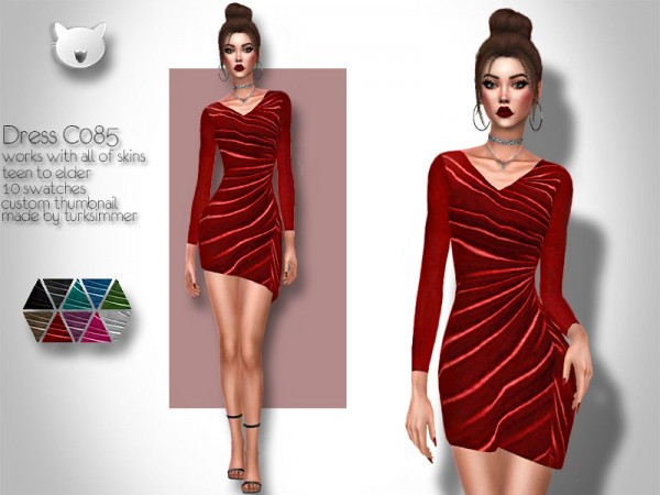  The Sims Resource: Dress C085 by turksimmer