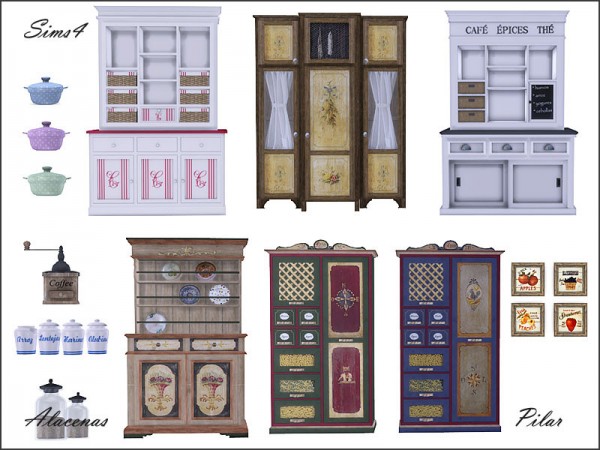  The Sims Resource: Cupboards and decorative by Pilar