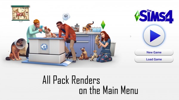  Mod The Sims: All Pack Renders on the Main Menu by weerbesu