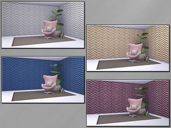  The Sims Resource: Sylish Stucco Waves walls by matomibotaki