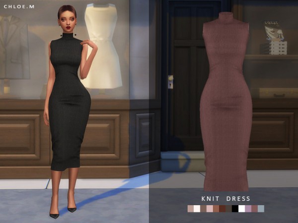  The Sims Resource: Knit Dress by ChloeMMM