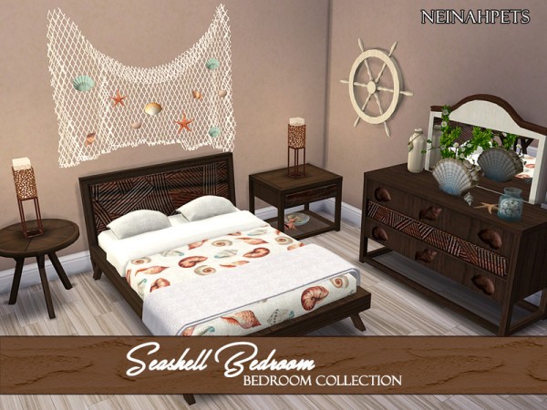  The Sims Resource: Seashell Bedroom Collection by neinahpets