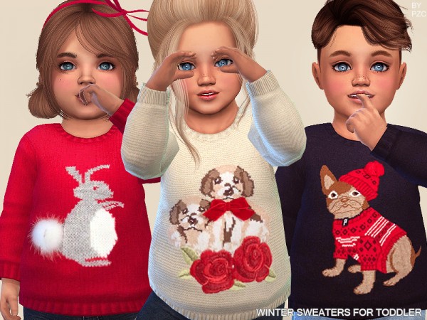  The Sims Resource: Winter Sweaters For Toddlers by Pinkzombiecupcakes