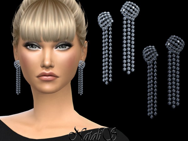  The Sims Resource: Crystal waterfall earrings by NataliS