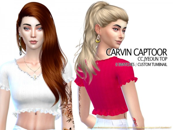  The Sims Resource: Jyeoun Top by carvin captoor