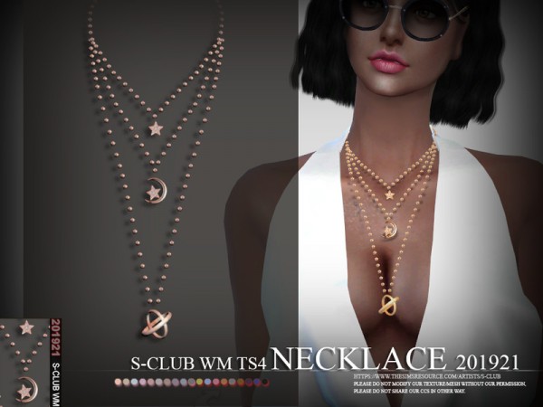  The Sims Resource: Necklace 201921 by S Club