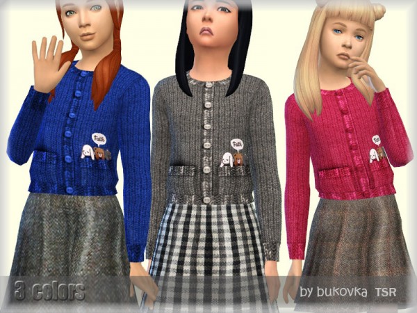  The Sims Resource: Dress with Cardigan by bukovka