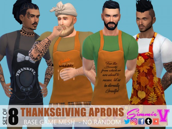  The Sims Resource: Thanksgiving Aprons  by SimmieV