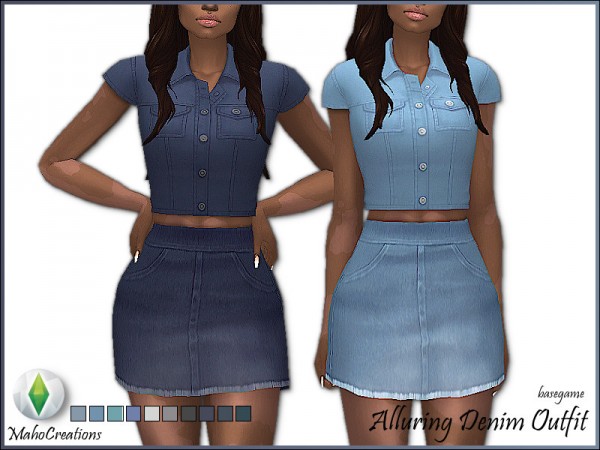  The Sims Resource: Alluring Denim Outfit by MahoCreations