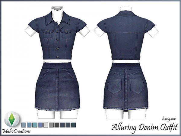  The Sims Resource: Alluring Denim Outfit by MahoCreations
