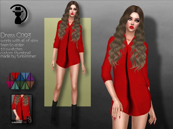  The Sims Resource: Dress C093 by turksimmer