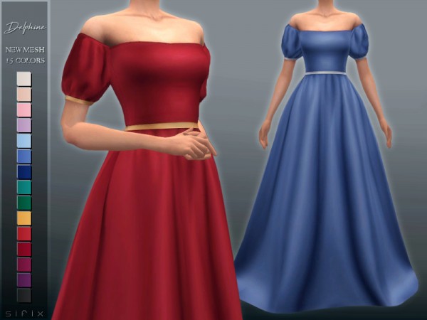  The Sims Resource: Delphine Gown by Sifix
