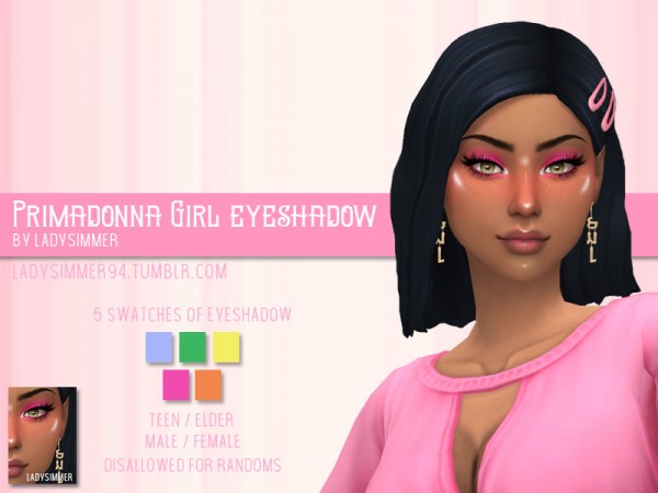  The Sims Resource: Primadonna Girl Eyeshadow by LadySimmer94