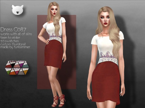  The Sims Resource: Dress C087 by turksimmer