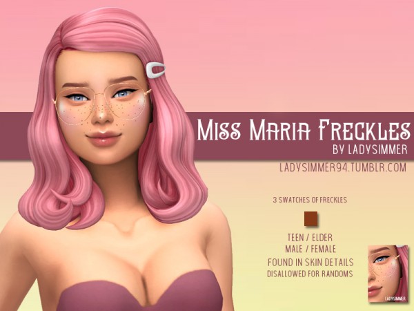  The Sims Resource: Miss Maria Freckles by LadySimmer94