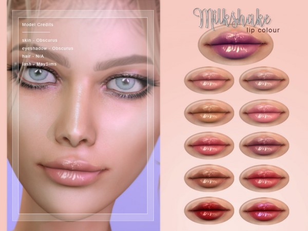  The Sims Resource: Milkshake Lip Colour by Screaming Mustard