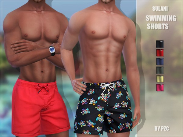  The Sims Resource: Sulani Swimming Shorts by Pinkzombiecupcakes