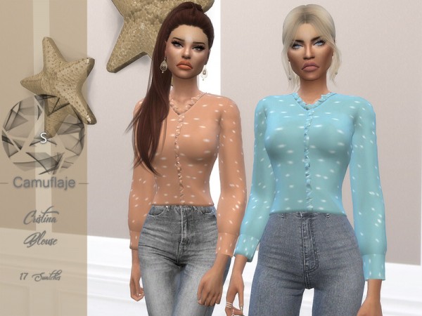  The Sims Resource: Cristina top by Camuflaje