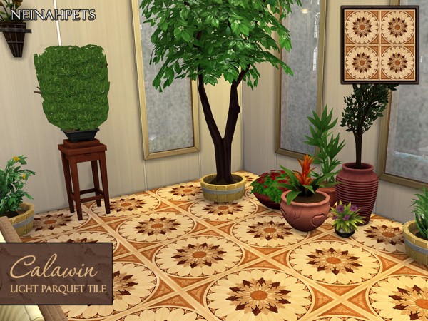  The Sims Resource: Calawin Light Parquet Wood Flooring by neinahpets