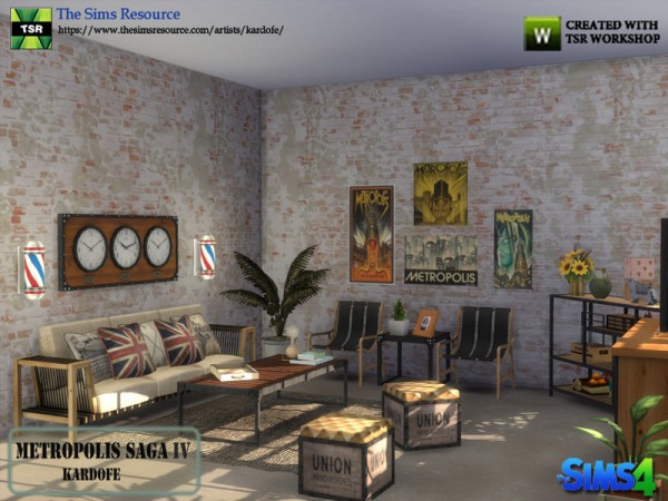  The Sims Resource: Metropolis Saga livingroom by kardofe
