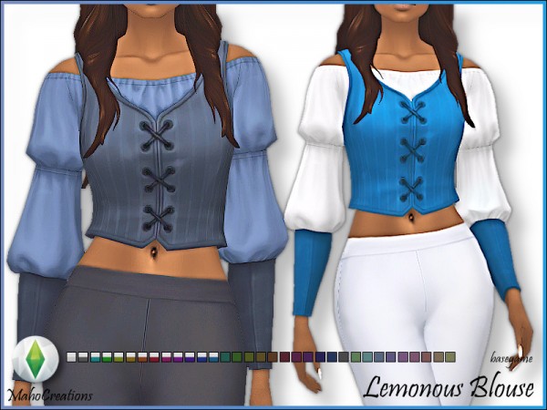 The Sims Resource: Blouse Lemonous by MahoCreations