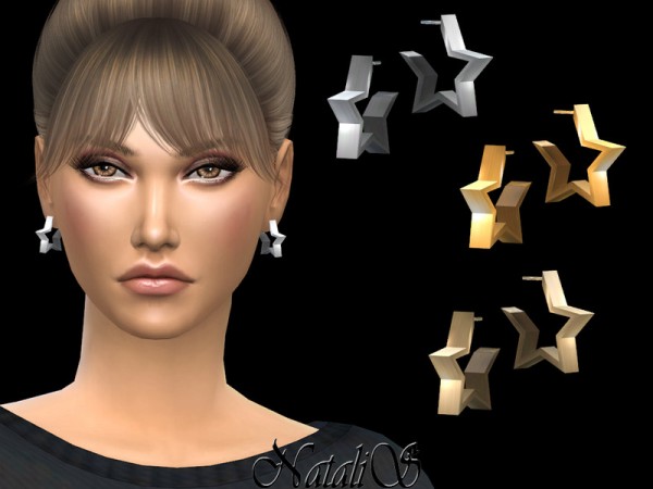  The Sims Resource: Metal star stud earrings NataliS