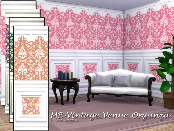  The Sims Resource: Vintage Venue Organza Walls by matomibotaki