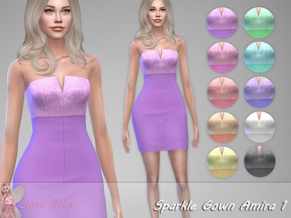  The Sims Resource: Sparkle Gown Amira 1 by Jaru Sims