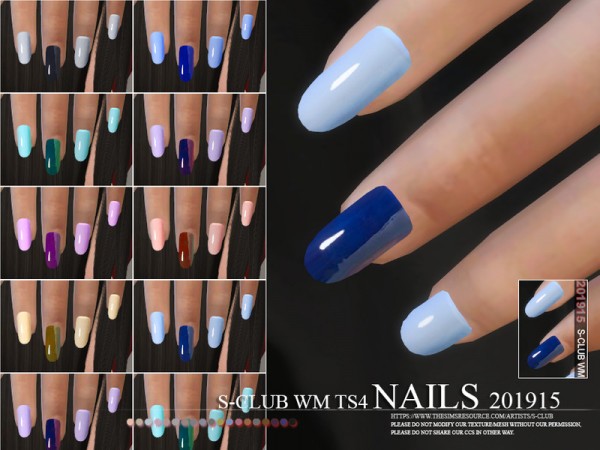  The Sims Resource: Nails 201915 by S Club