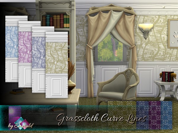  The Sims Resource: Grasscloth Curve Lines by emerald