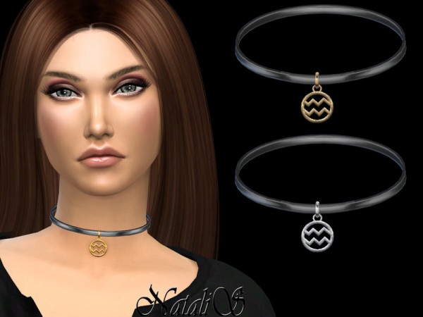  The Sims Resource: Aquarius pendant choker by NataliS