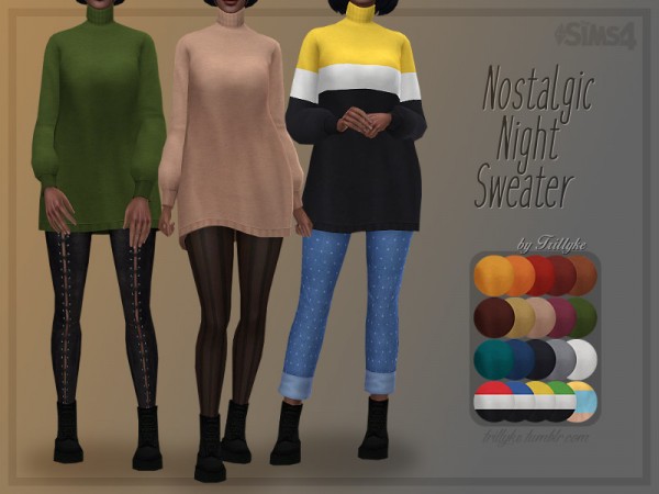  The Sims Resource: Nostalgic Night Sweater by Trillyke