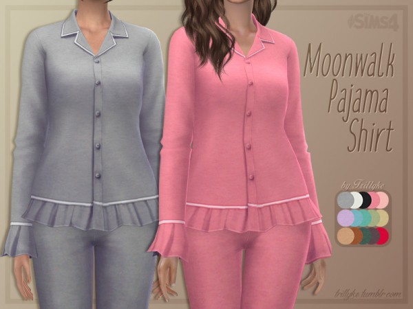  The Sims Resource: Moonwalk Pajama Shirt  by Trillyke