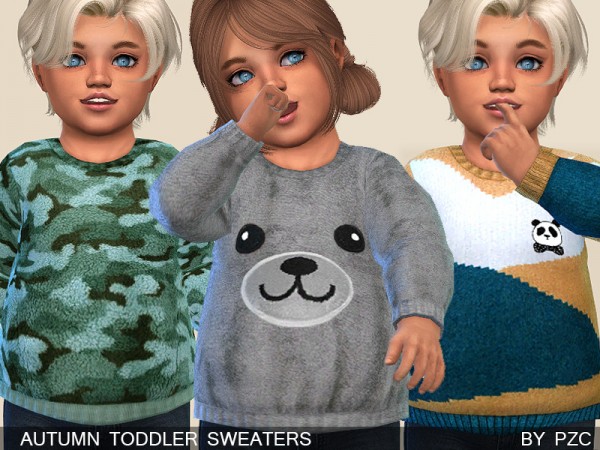  The Sims Resource: Set Autumn Toddler Sweaters and Nasa Sweatshirt by Pinkzombiecupcakes