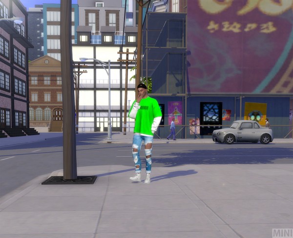  Mini Sims: Neon color Layered MTM M top